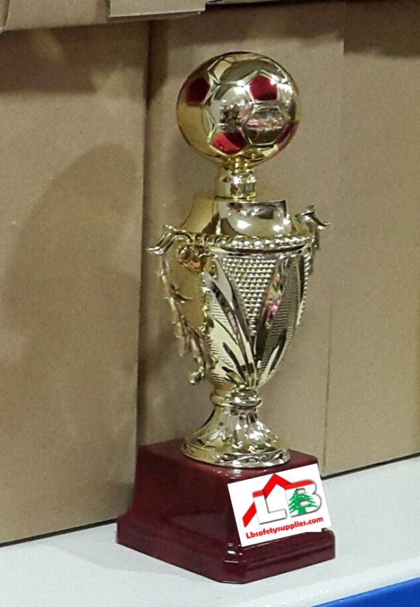 Gold & Red Football Trophy - Image 3