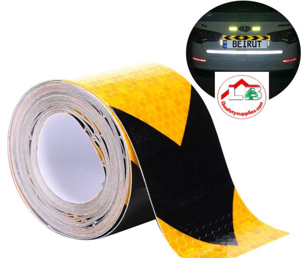 Reflective Tape Arrow Tape 5cm x 3m (Yellow+Black) - Image 2